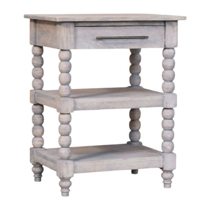 Spindle Acid Wash Side Table - Brown, Wood