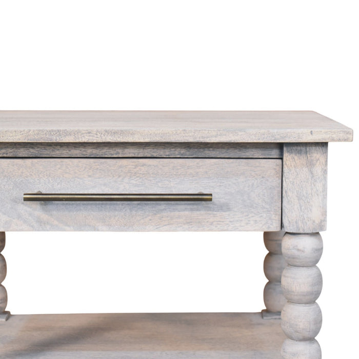Spindle Acid Wash Side Table - Brown, Wood