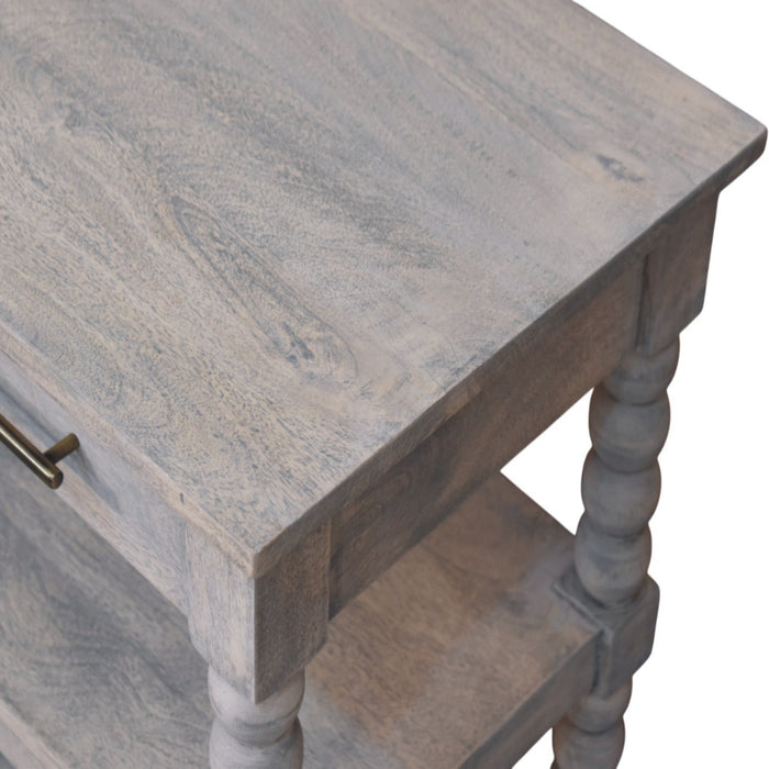 Spindle Acid Wash Side Table - Brown, Wood