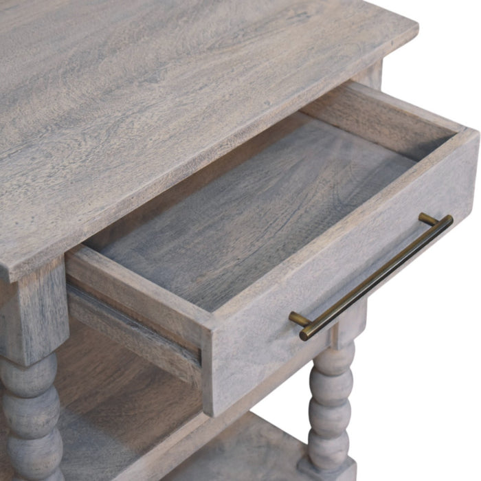 Spindle Acid Wash Side Table - Brown, Wood