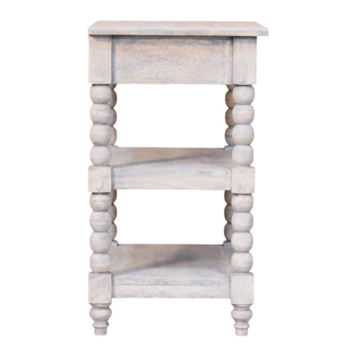Spindle Acid Wash Side Table - Brown, Wood