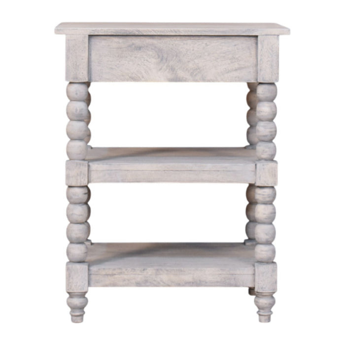 Spindle Acid Wash Side Table - Brown, Wood