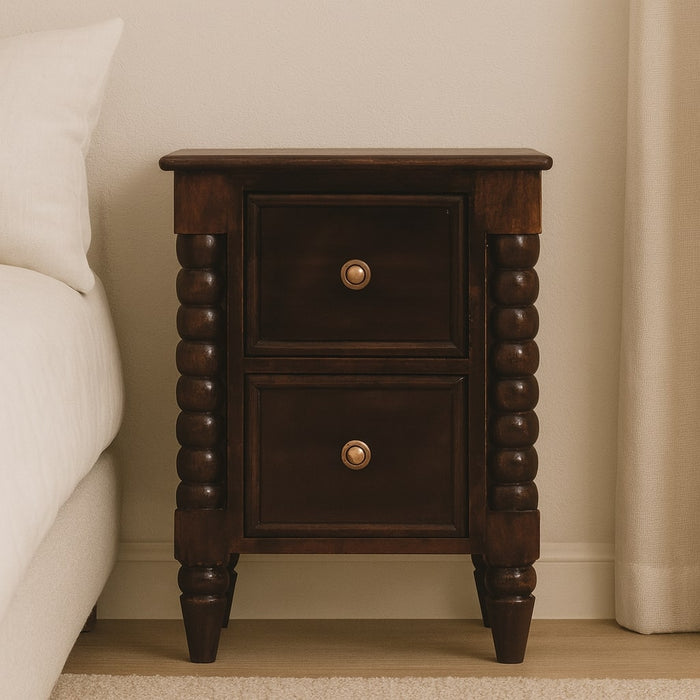 Spindle Winewood Nightstand