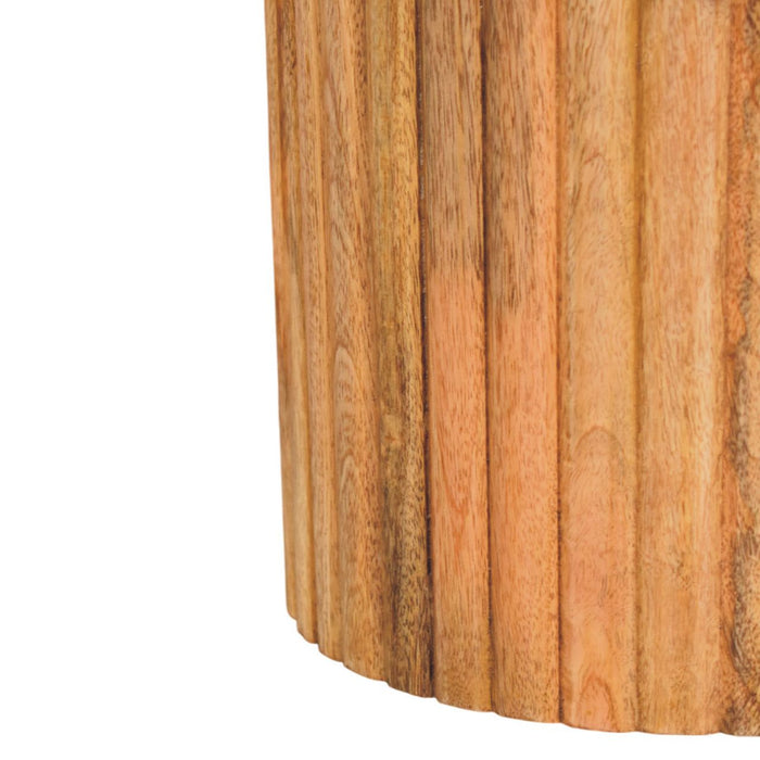Fluted Marble Side Table - Natural, Marble