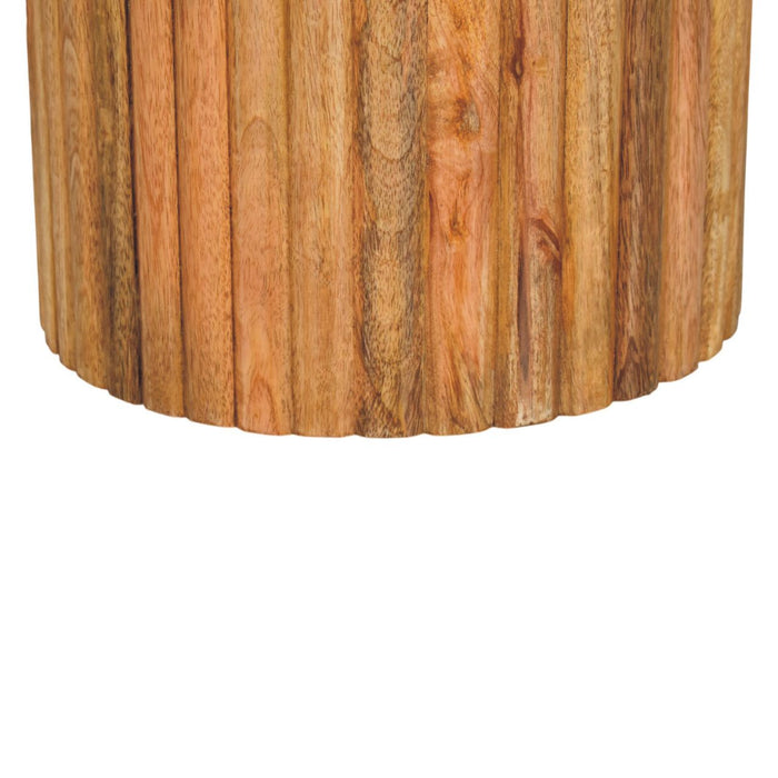 Fluted Marble Side Table - Natural, Marble