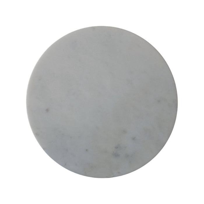 Fluted Marble Side Table - Natural, Marble