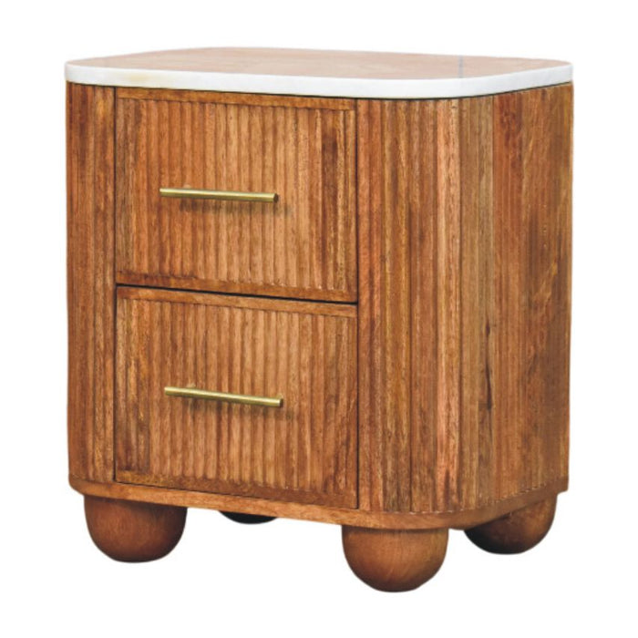 Aurora Marble Bedside - Natural, Marble