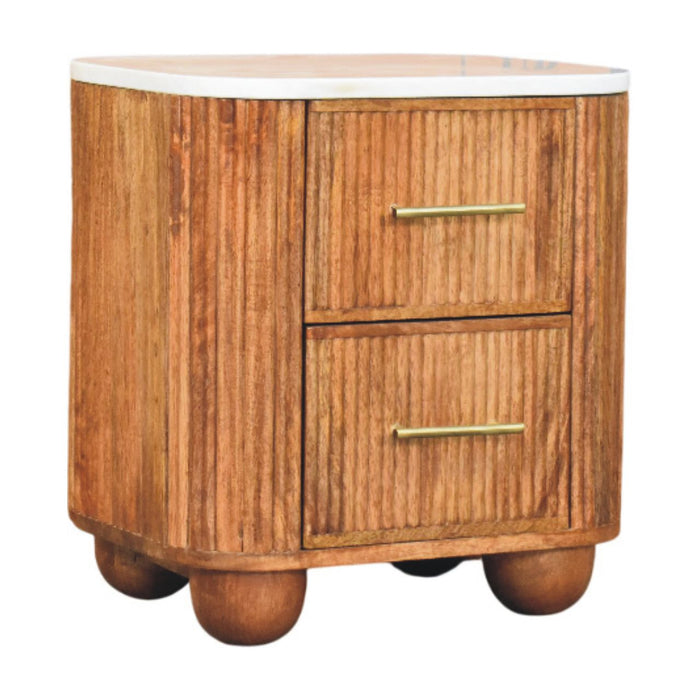 Aurora Marble Bedside - Natural, Marble