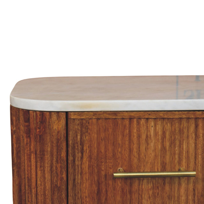 Aurora Marble Bedside - Natural, Marble