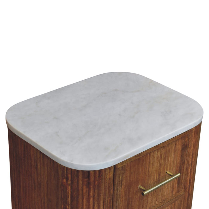 Aurora Marble Bedside - Natural, Marble