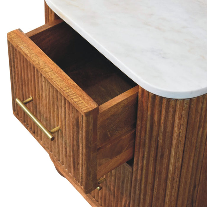 Aurora Marble Bedside - Natural, Marble