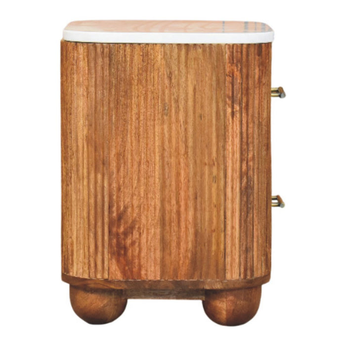 Aurora Marble Bedside - Natural, Marble