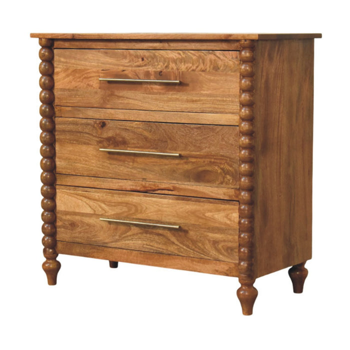 Spindle 3-Drawer Chest - Natural, Wood