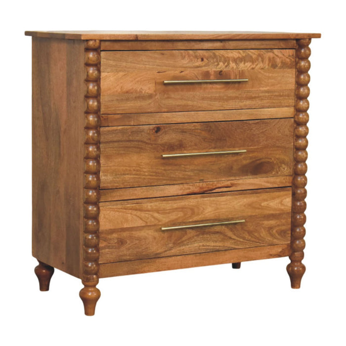 Spindle 3-Drawer Chest - Natural, Wood
