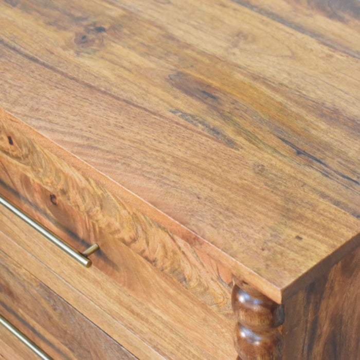 Spindle 3-Drawer Chest - Natural, Wood