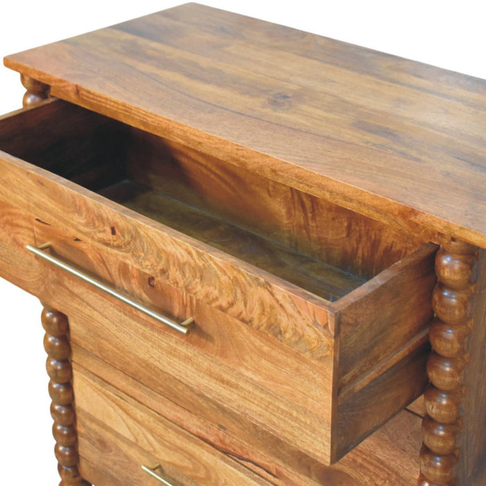 Spindle 3-Drawer Chest - Natural, Wood