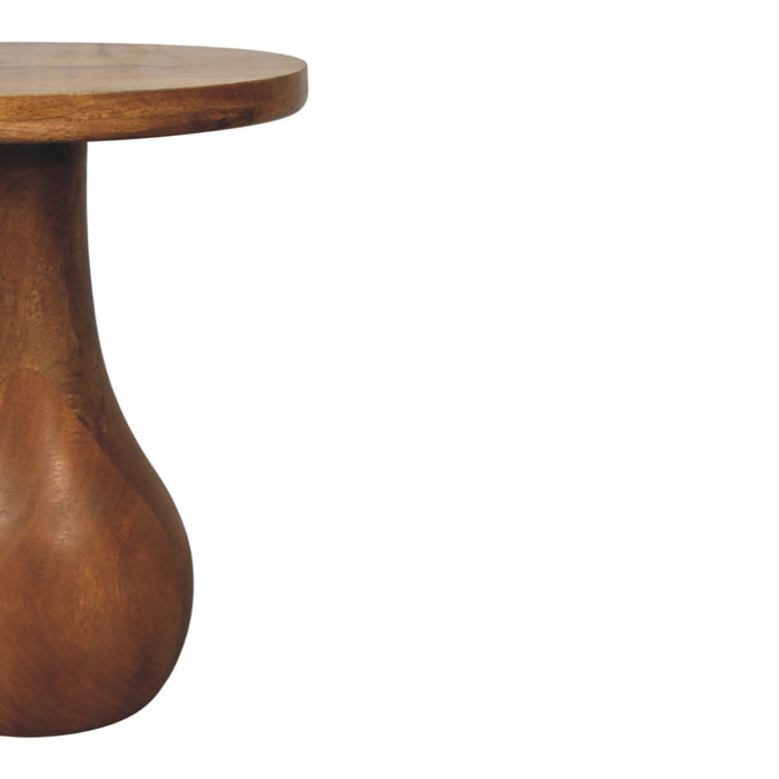 Curved Base Side Table - Natural, Wood
