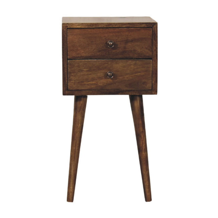 Nordic 2 Drawer Bedside in Classic Grey - Brown, Wood
