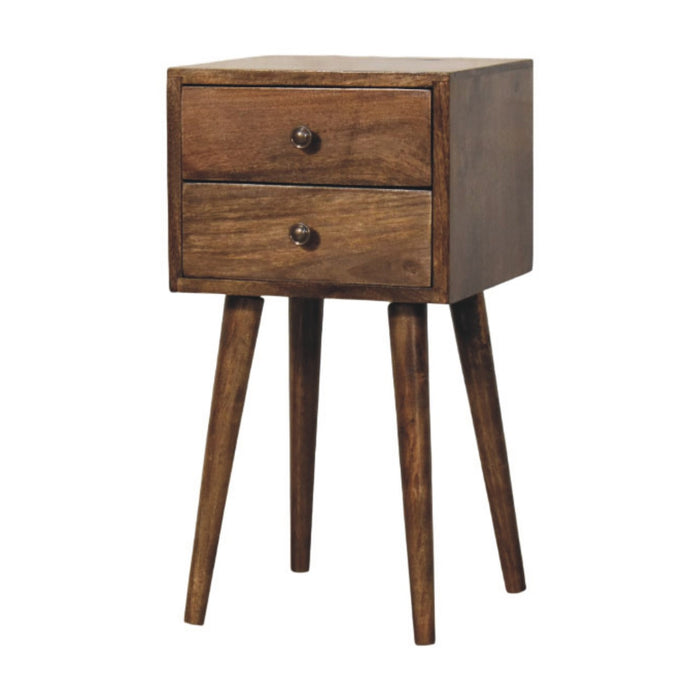 Nordic 2 Drawer Bedside in Classic Grey - Brown, Wood