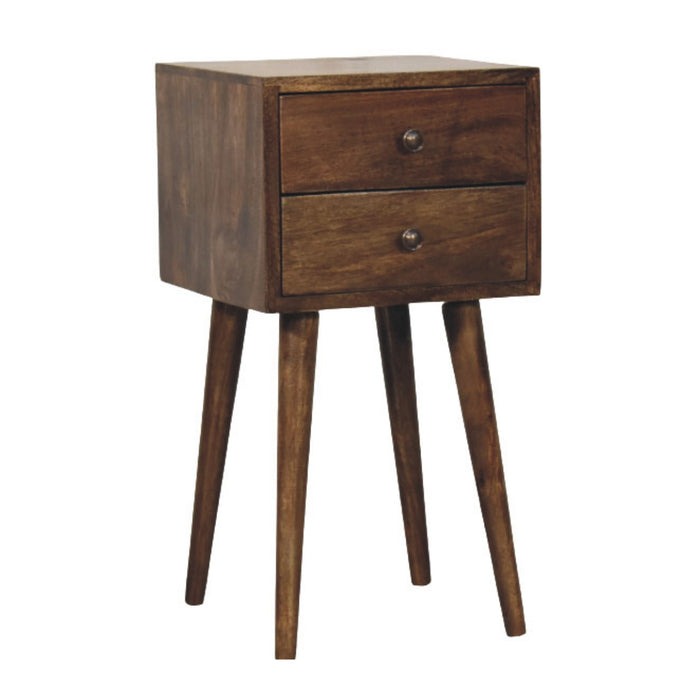 Nordic 2 Drawer Bedside in Classic Grey - Brown, Wood
