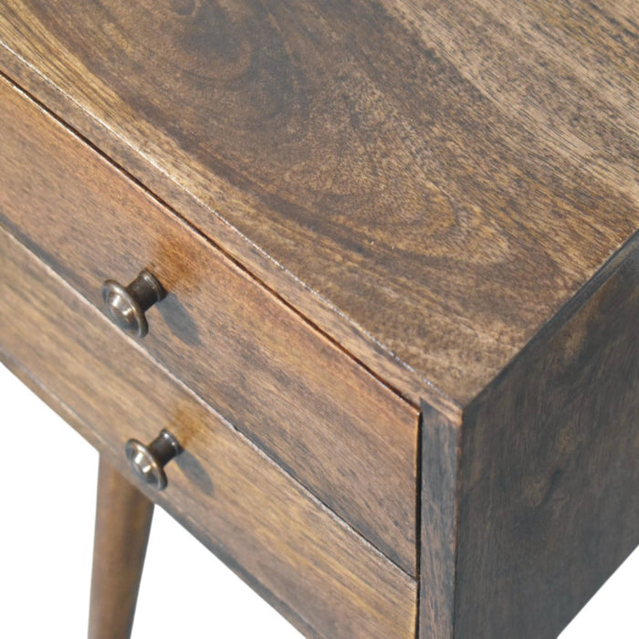 Nordic 2 Drawer Bedside in Classic Grey - Brown, Wood