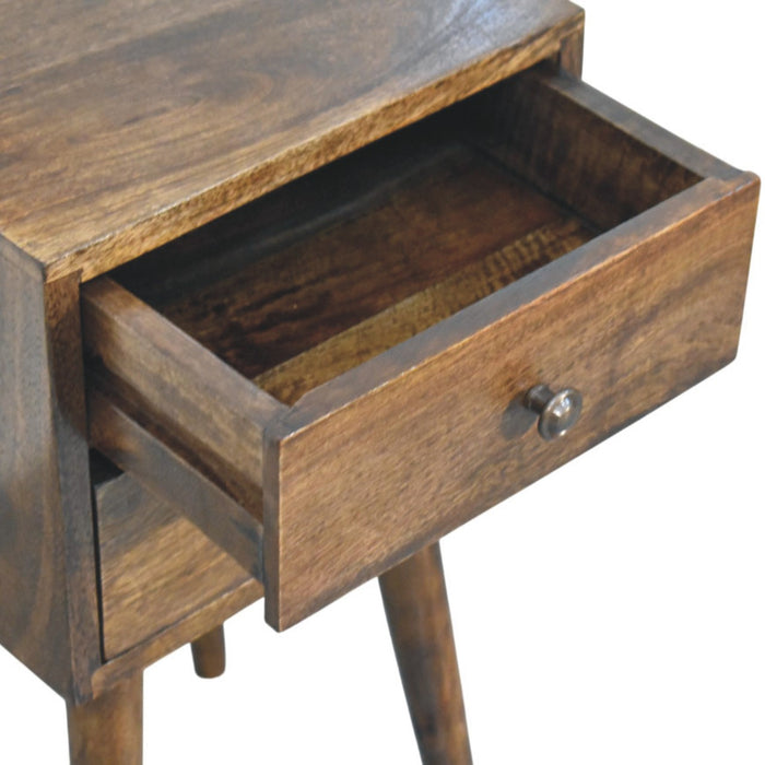 Nordic 2 Drawer Bedside in Classic Grey - Brown, Wood