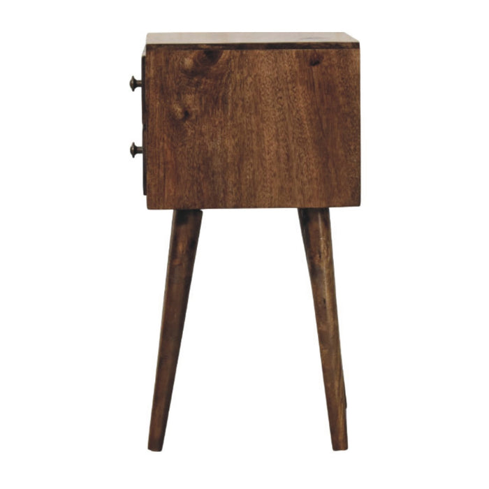 Nordic 2 Drawer Bedside in Classic Grey - Brown, Wood