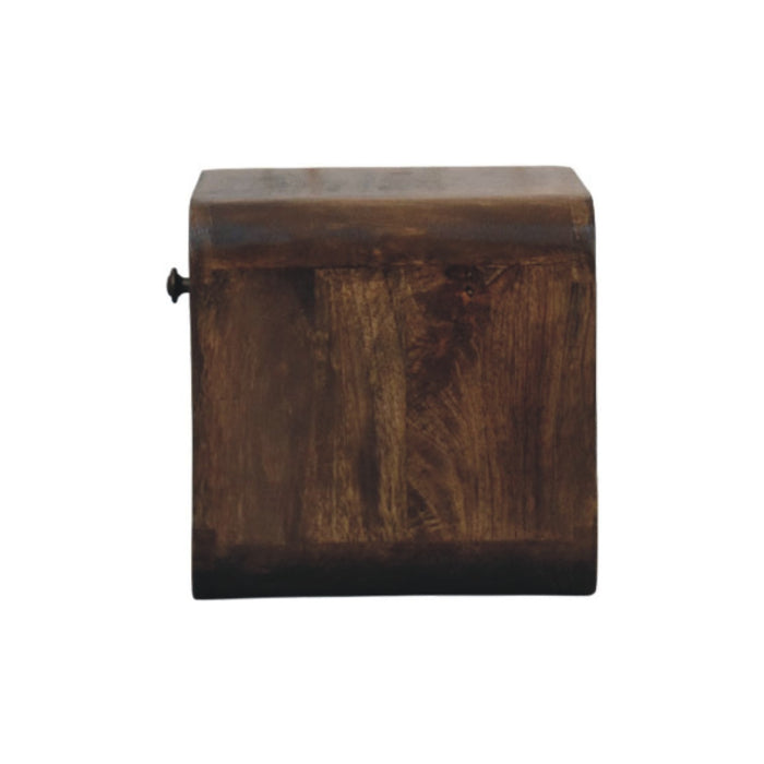 Rounded One-Drawer Nightstand - Brown, Wood