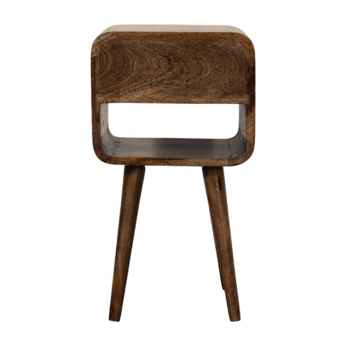 Rounded Open Shelf Bedside - Brown, Wood