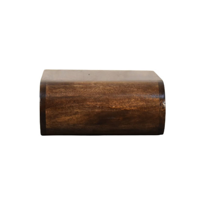 Rounded Wall-Mounted Bedside in Classic Grey - Brown, Wood