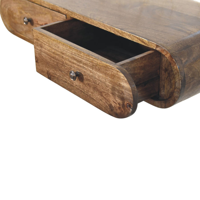 Rounded Wall-Mounted Console with 2 Drawers