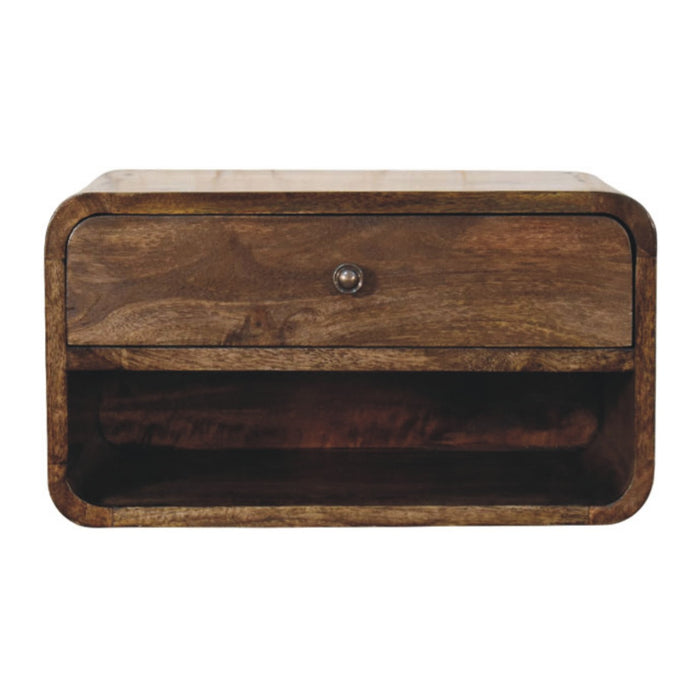 Rounded Edge 1-Drawer Bedside - Brown, Wood