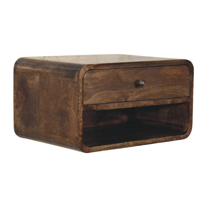 Rounded Edge 1-Drawer Bedside - Brown, Wood
