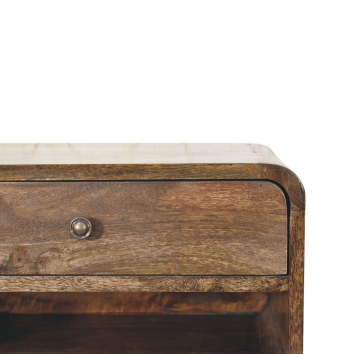 Rounded Edge 1-Drawer Bedside - Brown, Wood