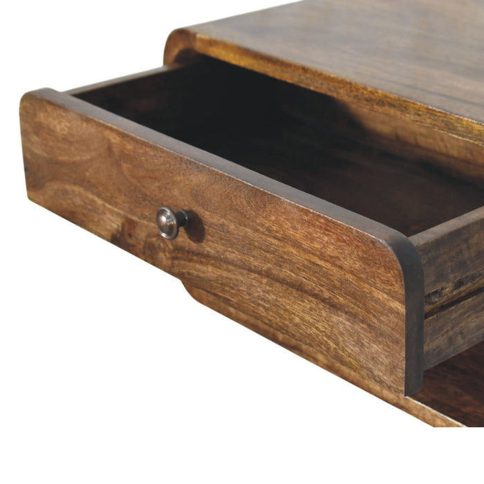 Rounded Edge 1-Drawer Bedside - Brown, Wood