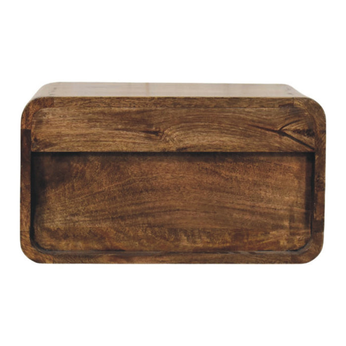 Rounded Edge 1-Drawer Bedside - Brown, Wood