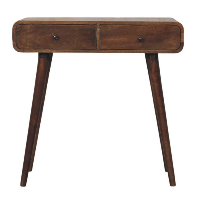 Classic Grey Rounded Console Table - Brown, Wood