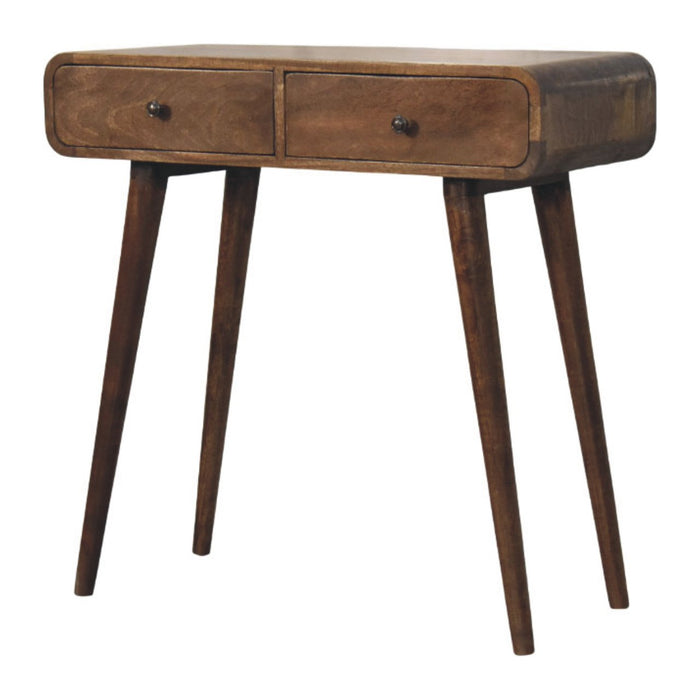 Classic Grey Rounded Console Table - Brown, Wood