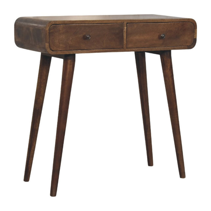 Classic Grey Rounded Console Table - Brown, Wood