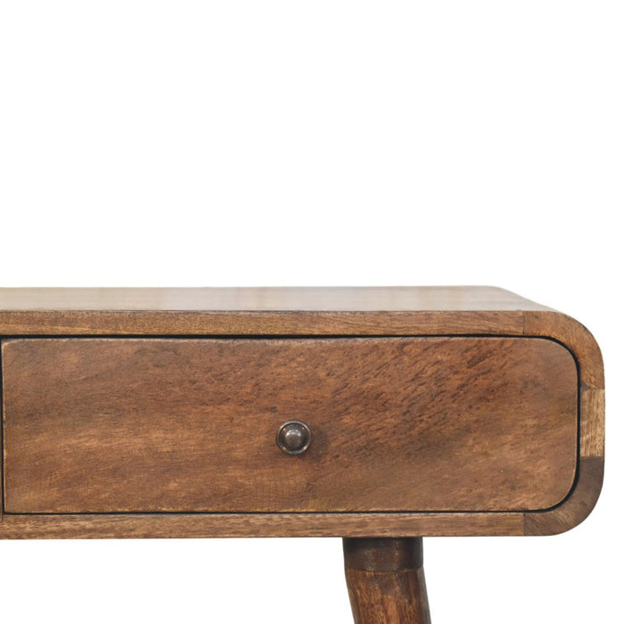 Classic Grey Rounded Console Table - Brown, Wood