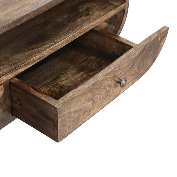 Rounded Edge 2-Drawer Media Unit - Brown, Wood