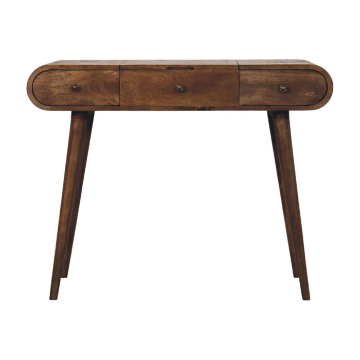 Contour Curve Dressing Table - Brown, Wood