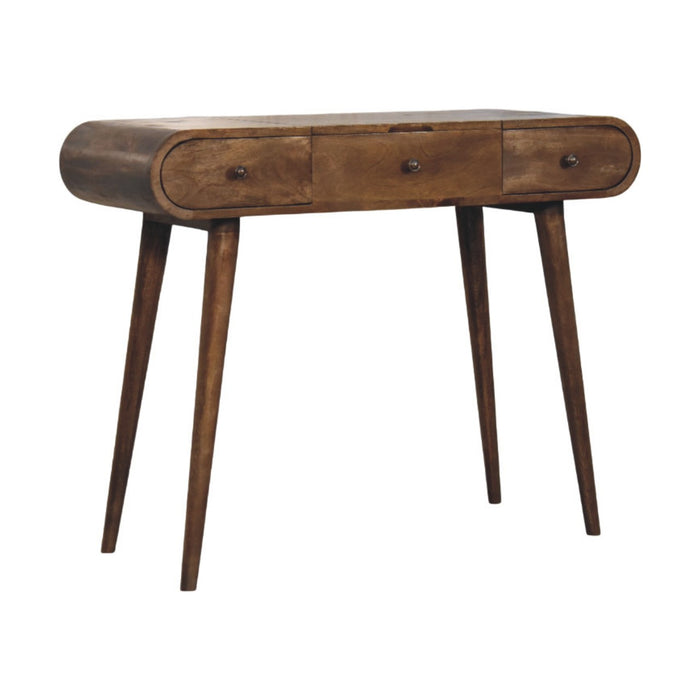 Contour Curve Dressing Table - Brown, Wood