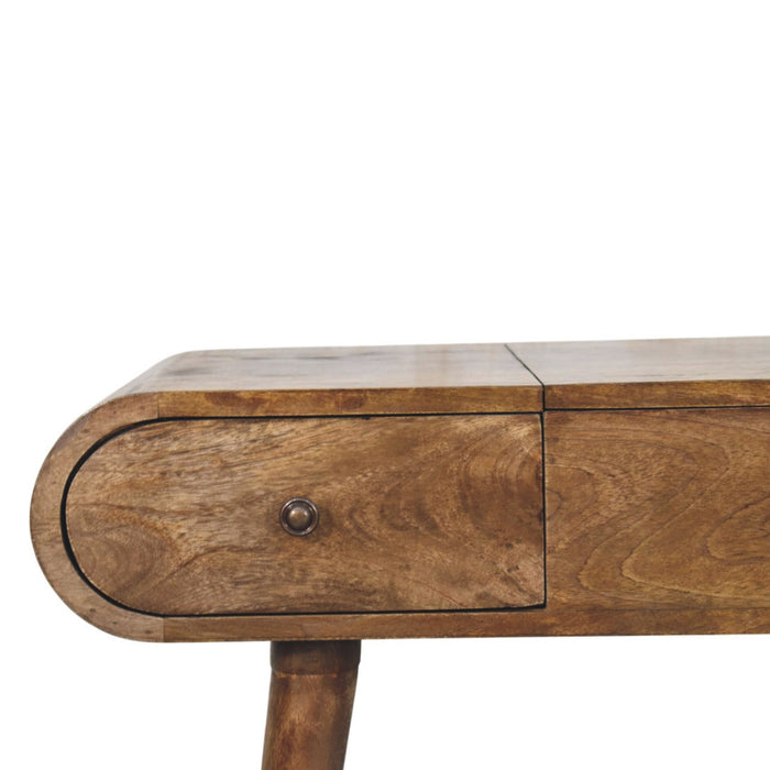 Contour Curve Dressing Table - Brown, Wood