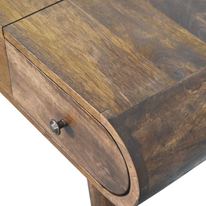 Contour Curve Dressing Table - Brown, Wood