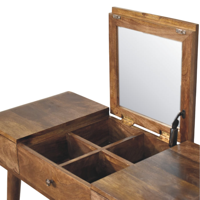 Contour Curve Dressing Table - Brown, Wood