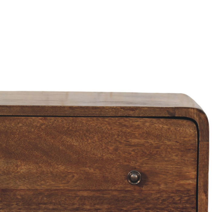 Curve Edge 3 Drawer Chest - Brown, Wood