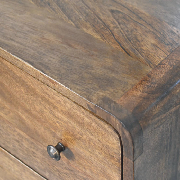 Curve Edge 3 Drawer Chest - Brown, Wood