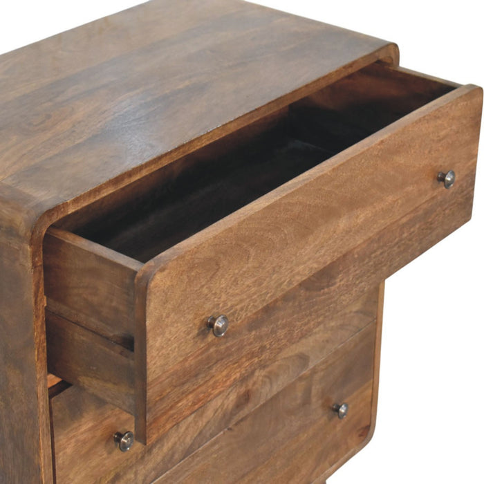Curve Edge 3 Drawer Chest - Brown, Wood