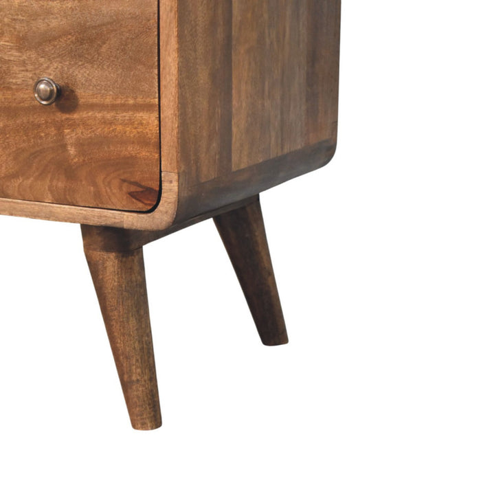 Curve Edge 3 Drawer Chest - Brown, Wood